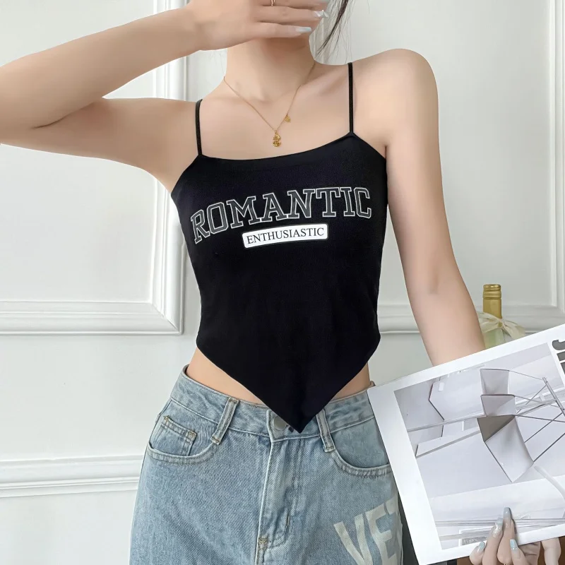 Bra Irregular Spaghetti-Strap Vest One-Piece Chest Pad Outer Wear Tube Top Back Shaping Safety Breathable Bottoming Thin Underwe