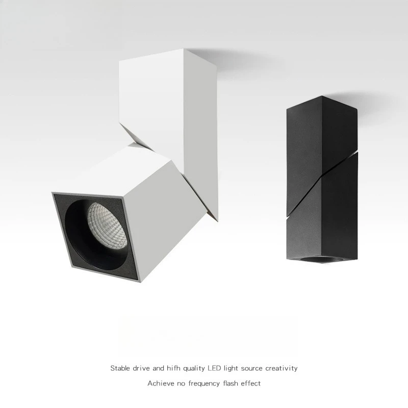 

LED adjustable angle square living room bedroom no master light, clothing store cob spotlight track light