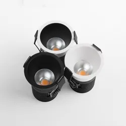 Dimmable Recessed Anti Glare LED Downlights 5W7W9W12W15W/18W COB Ceiling Spot Lights AC90~260V Background Lamps Indoor lighting