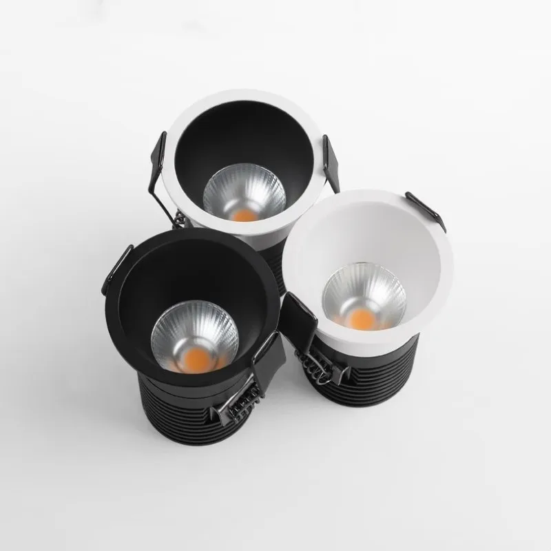 Dimmable Recessed Anti Glare LED Downlights 5W7W9W12W15W/18W COB Ceiling Spot Lights AC90~260V Background Lamps Indoor Lighting