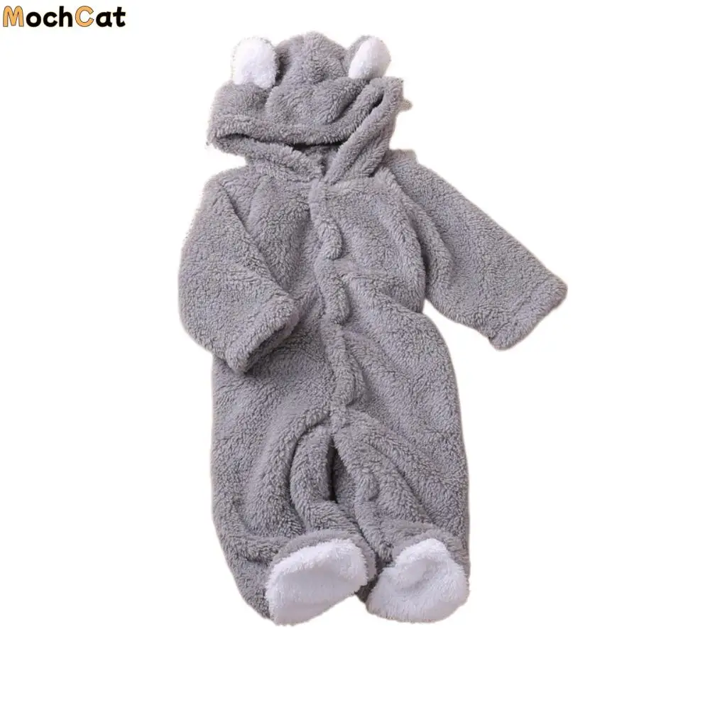 

Cute Warm Baby Jumpsuits Long Sleeve Hooded Infant Rompers 3-6 Months Newborn Onesie Pajamas
