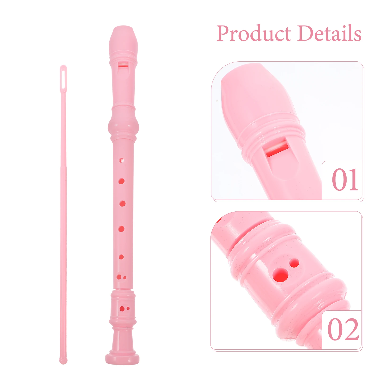

1 set Soprano Recorder Flute 8 Hole Lightweight Plastic Musical Instrument for Teens Beginners Pure Sound Easy for Festival