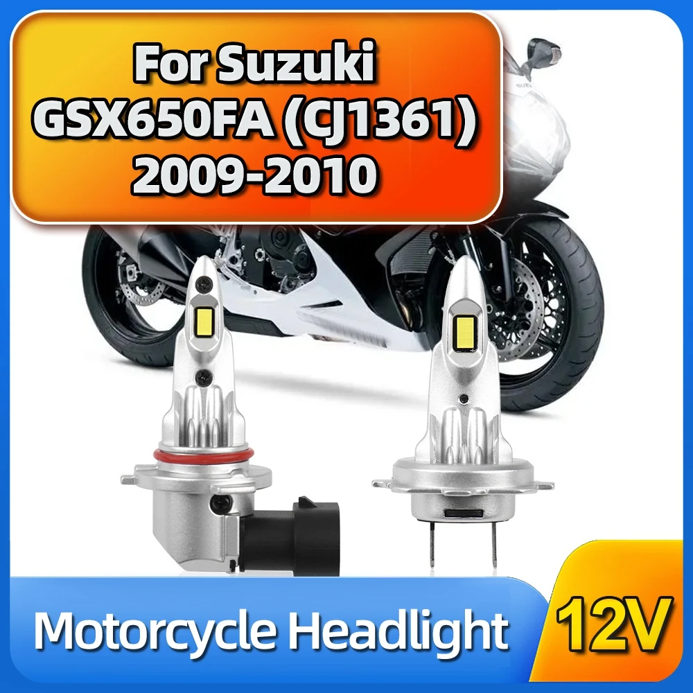 CSP LED Motorcycle Headlight Lamps 30000LM 12W Moto Bulbs 6000K HB3 H7 High Low Beam 12V For Suzuki GSX650FA (CJ1361) 2009 2010