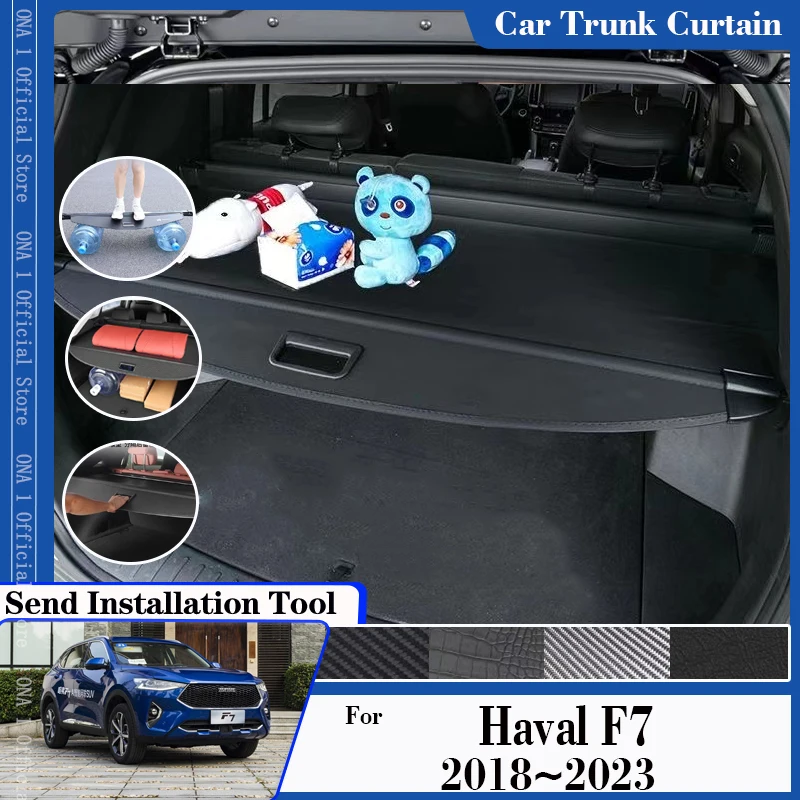 

For Haval F7 F7X 2018~2023 Car Rear Trunk Curtain Covers Security Shades Luggage Rack Partitions Trunk Shelters Auto Accessories