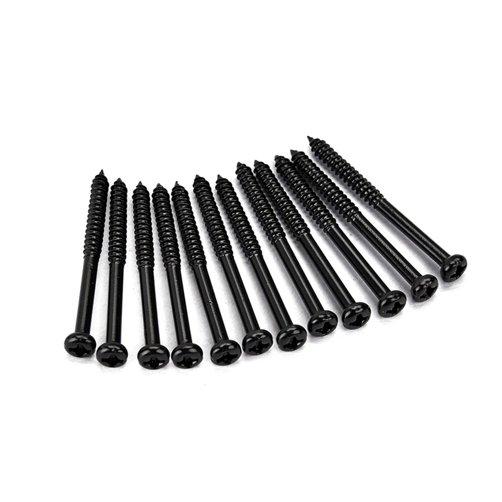 12 Pcs Bass Pickup Mounting Screws Instrument Accessory for PB JB P90 Pickups(Black)