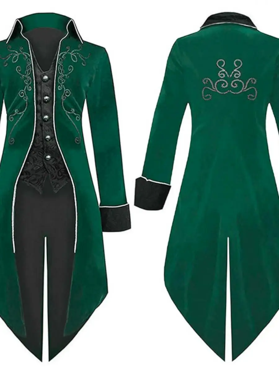 Halloween Slipjas Heren Lange Jas Punk Sle Hof Prestaties Retro Middeleeuws Kostuum M Model Polyester Lente Faion