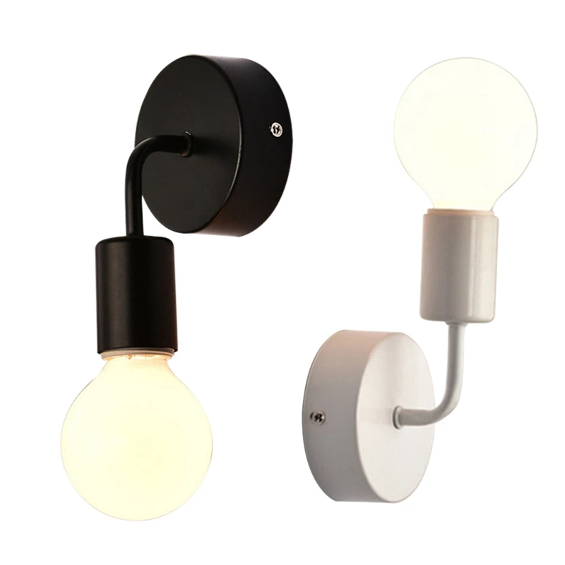 

Flash Trend 2Pcs Loft Antique Iron Wall Lamp American Country Restaurant Bar Corridor Aisle Wall Sucker Wall Lamp - Black & Whit