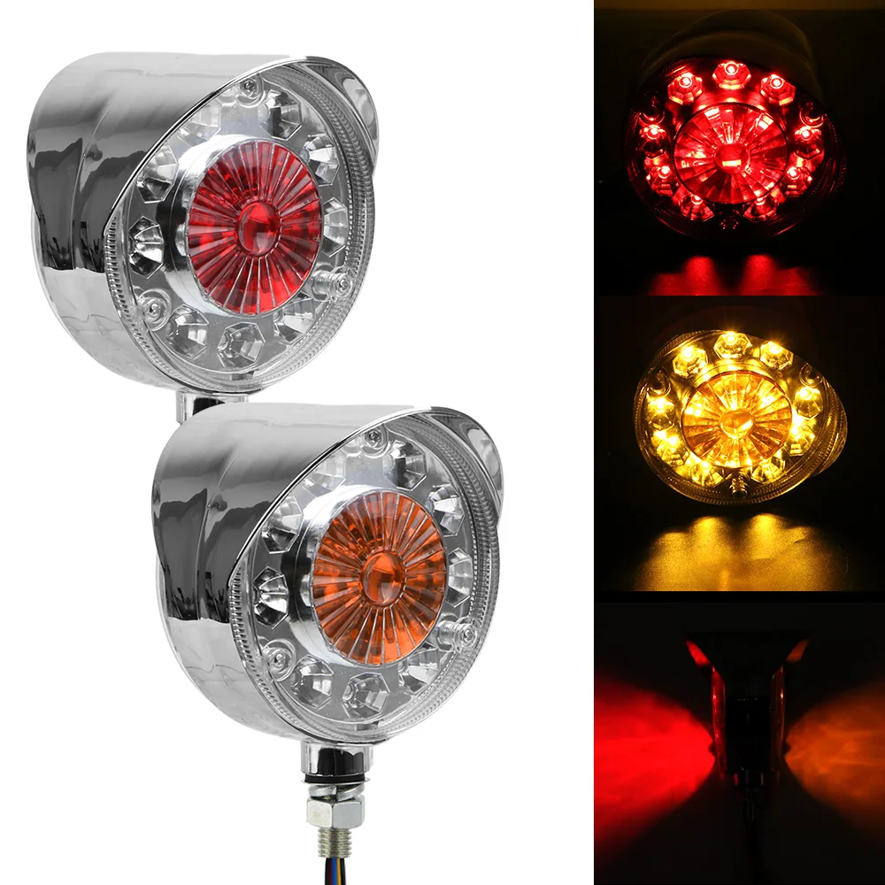Double face Stop Light Red/Yellow 24V for Trucks Cars Trailers Tractors Buses Boat Side Marker Lights LED Turn Signal Lights