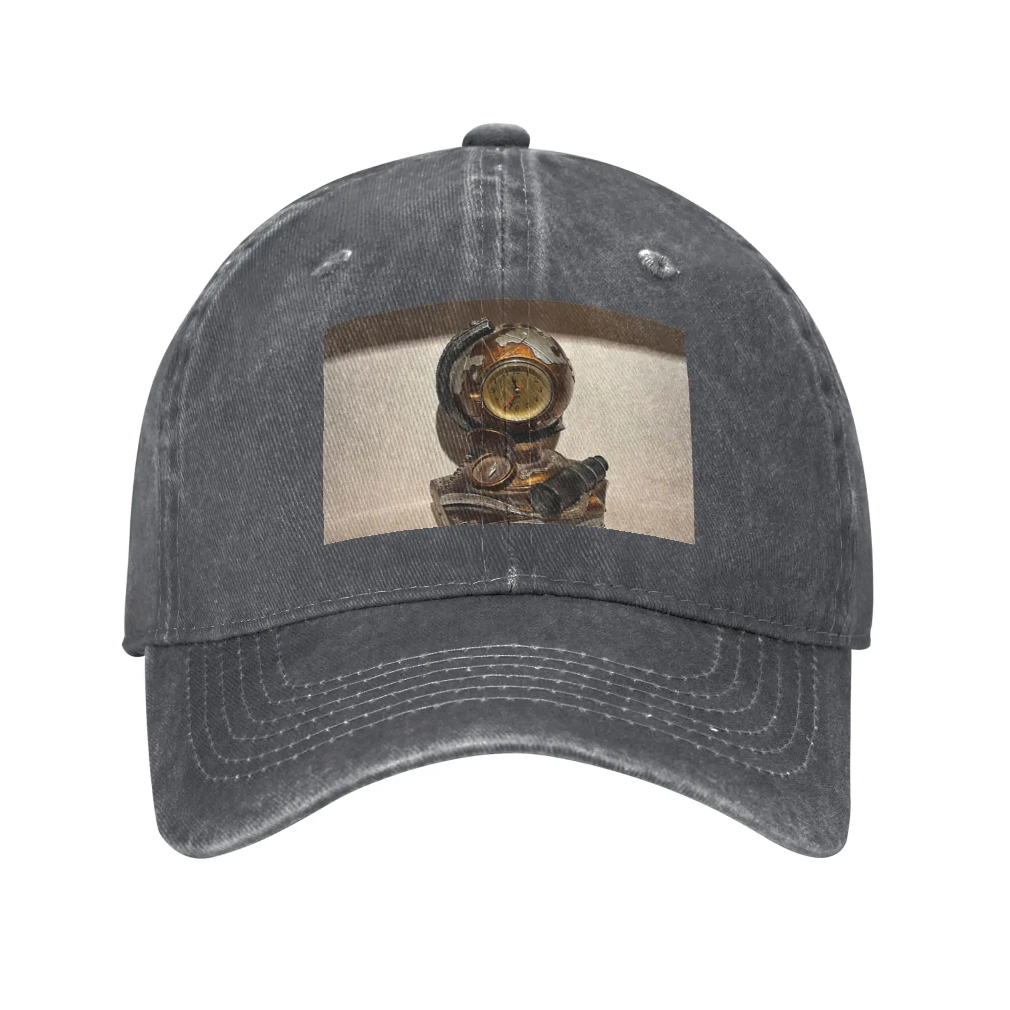 Fashion Vintage Globe Clock Statue baseball cap  Light Vintage Women Hat