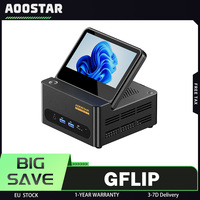 AOOSTAR GFLIP Mini PC Barebone (No RAM No SSD), 5 inch 1920*1080 60Hz Screen, AMD Ryzen Al 9 HX 370 12 Core Max 5.1GHz, 2*USB4