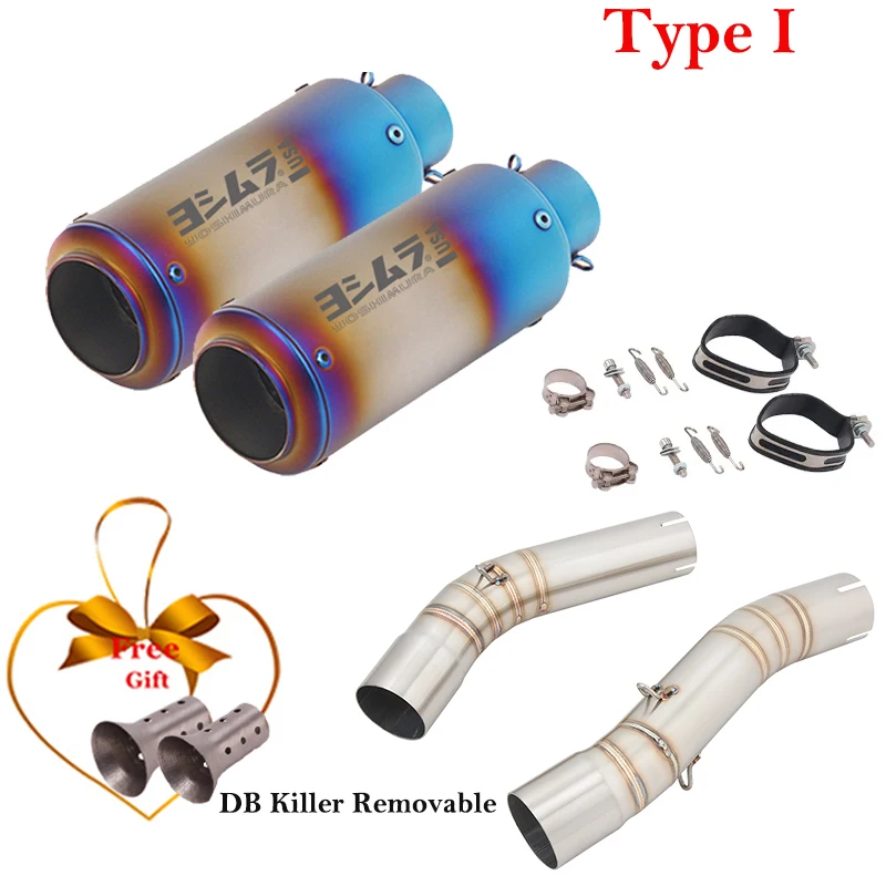 Slip On For Yamaha YZF R1 MT-10 R1M 2007 2008 Motorcycle Exhaust Escape Moto Modified Carbon Fiber Muffler 50.8mm Mid Link Pipe
