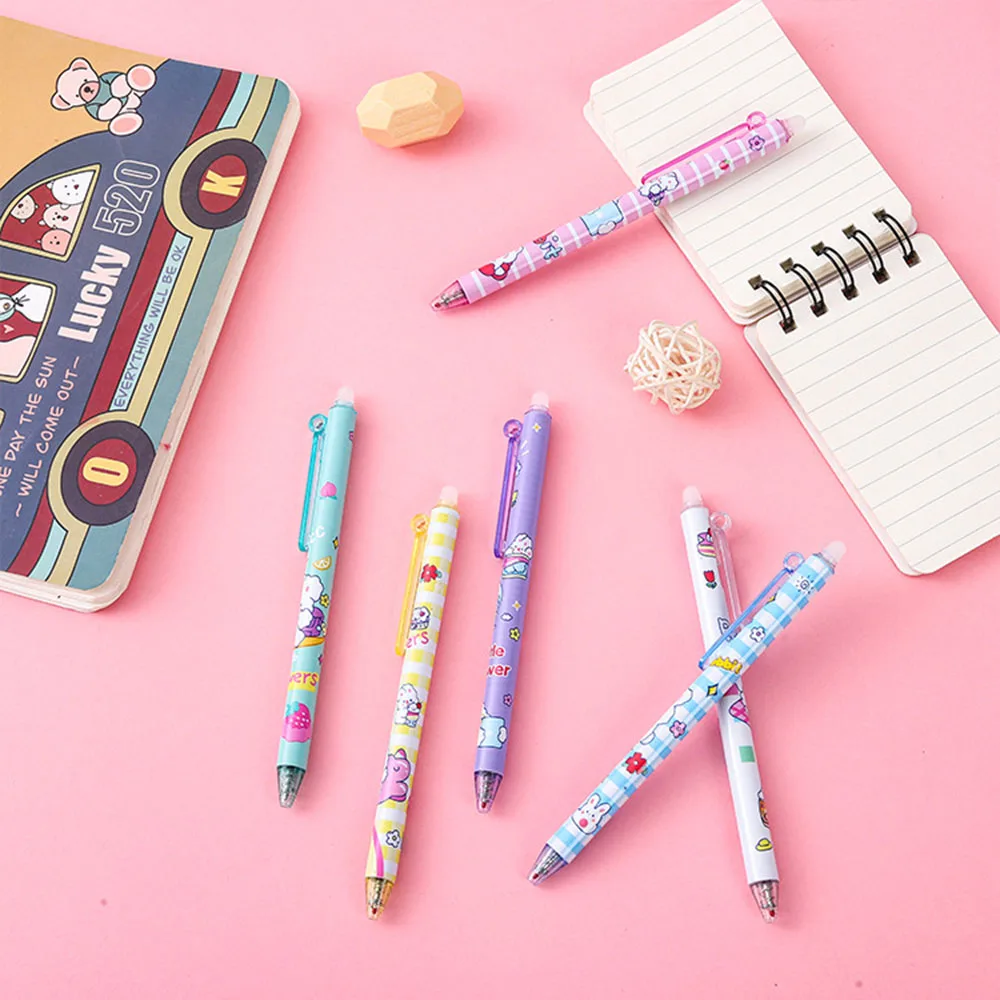 erasable ballpoint pen kawaii Cartoon Erasable Gel Pen and Pen Refills Hand Washable Pen school accessories for girls