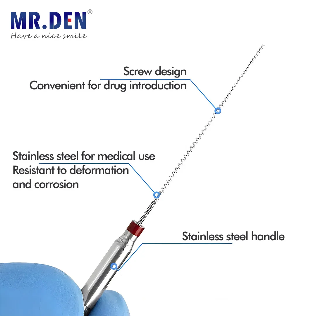 

6pcs Dental Ultrasonic Files U-Fiiles Nickel-Titanium Ultrasonic Teeth Cleaning Machine Swing File Wash Needle Dental Consumable