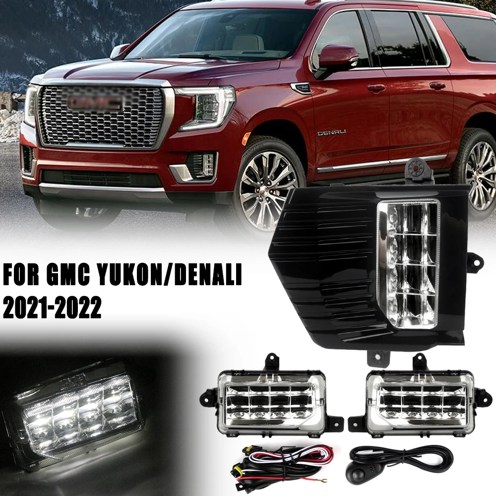 

Front Bumper Fog Lamp Upgrade Kit FOR GMC YUKON DENALI 2021-2022 Version Additional Foglight Set Switch + Wiring