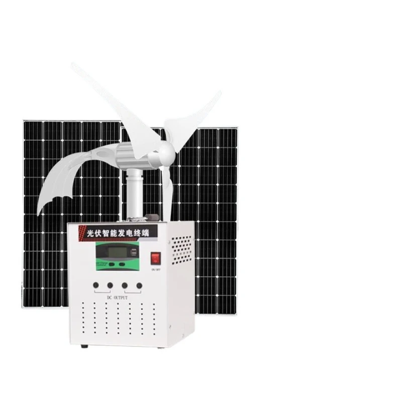 

solar panel + battery + controller wind-solar complementary solar photovoltaic power generation system