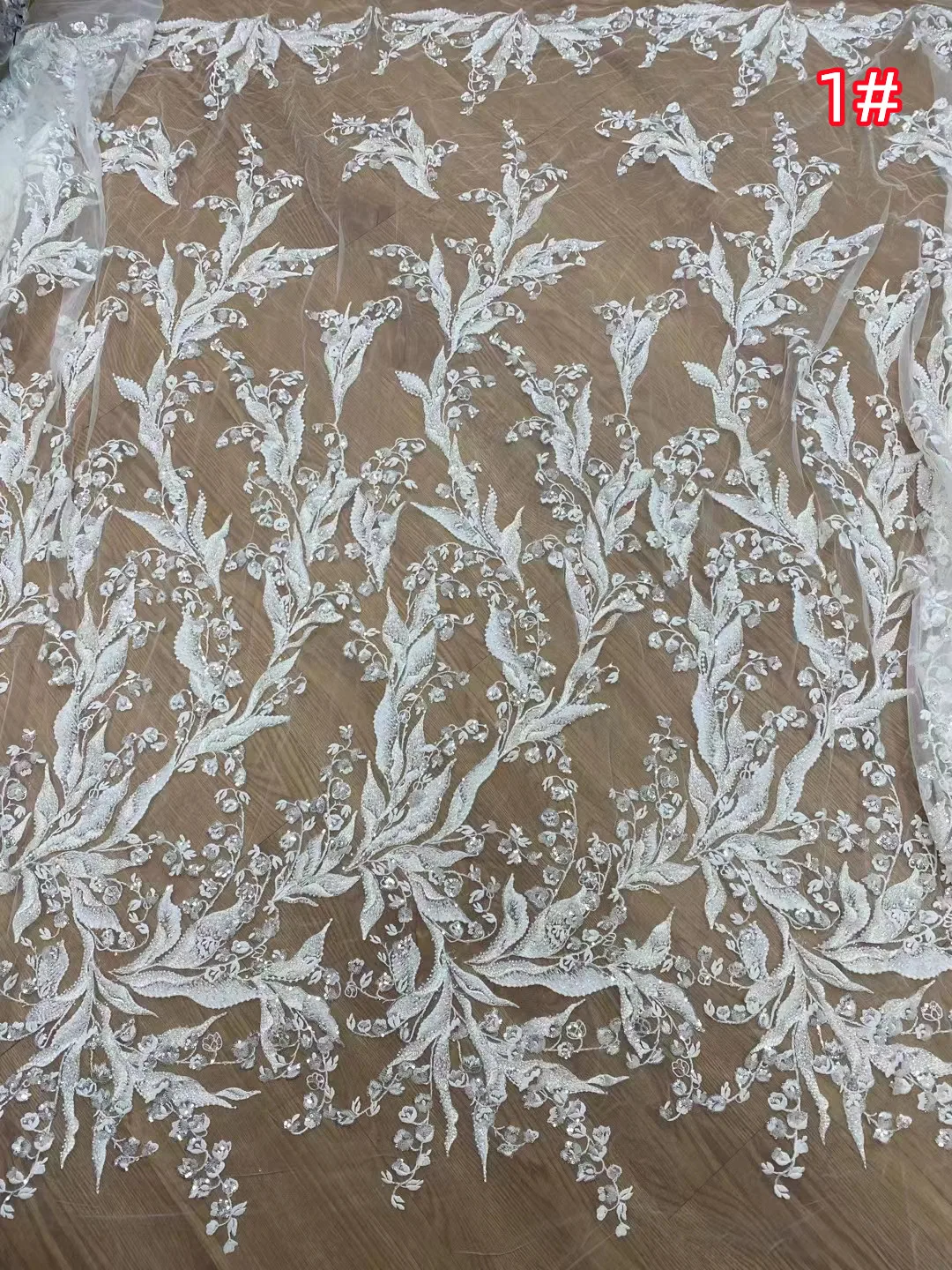 European and American new high-end mesh lace embroidery bead tube sequins, fashion and high-end wedding dress series