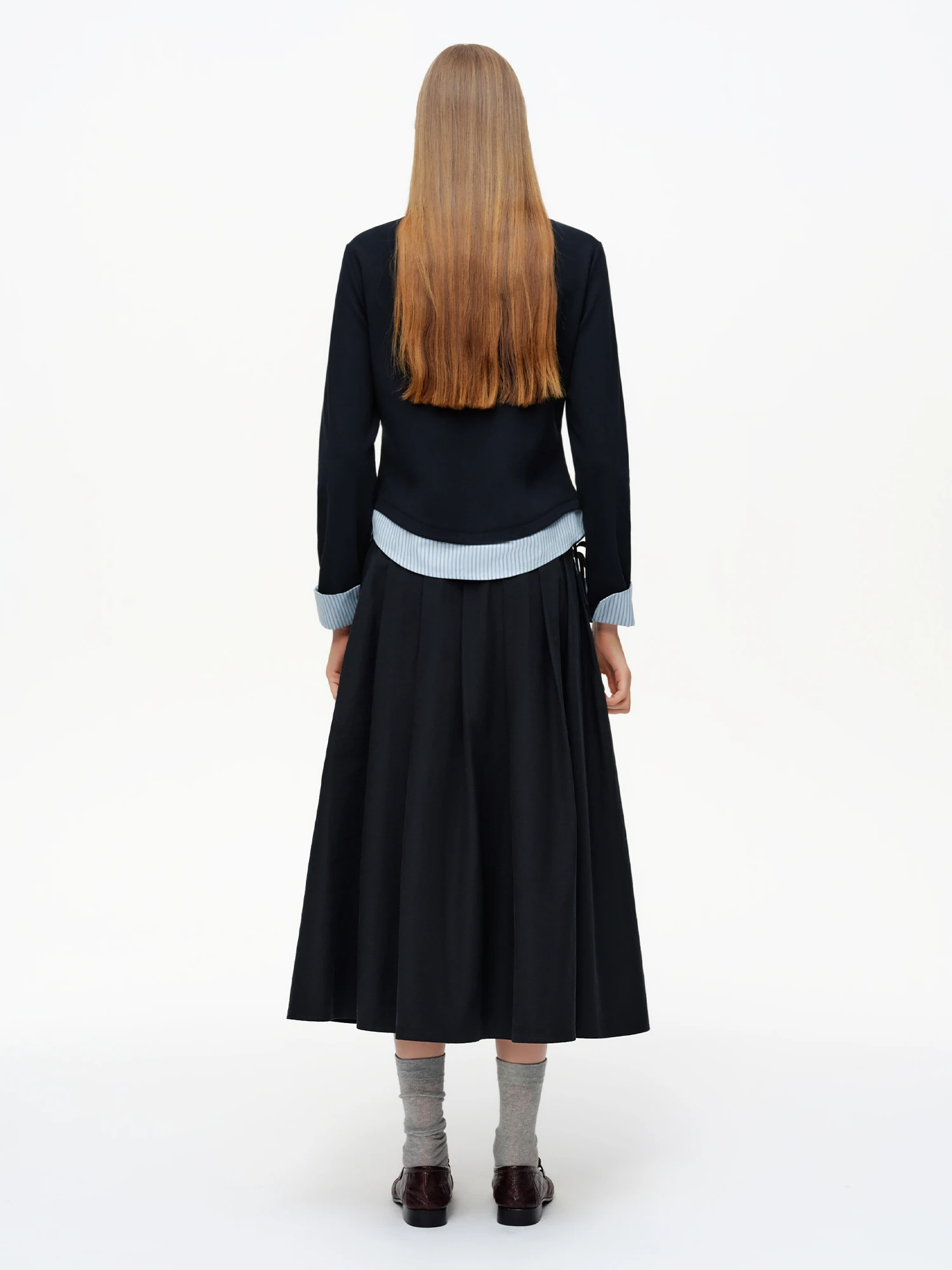 DUSHU 2026 Frühlings-Damen-Lagenstrick-Webhemd mit normaler Schulter – vielseitiges Zwei-in-Eins-Top für raffinierte, lässige und tägliche Kleidung ​