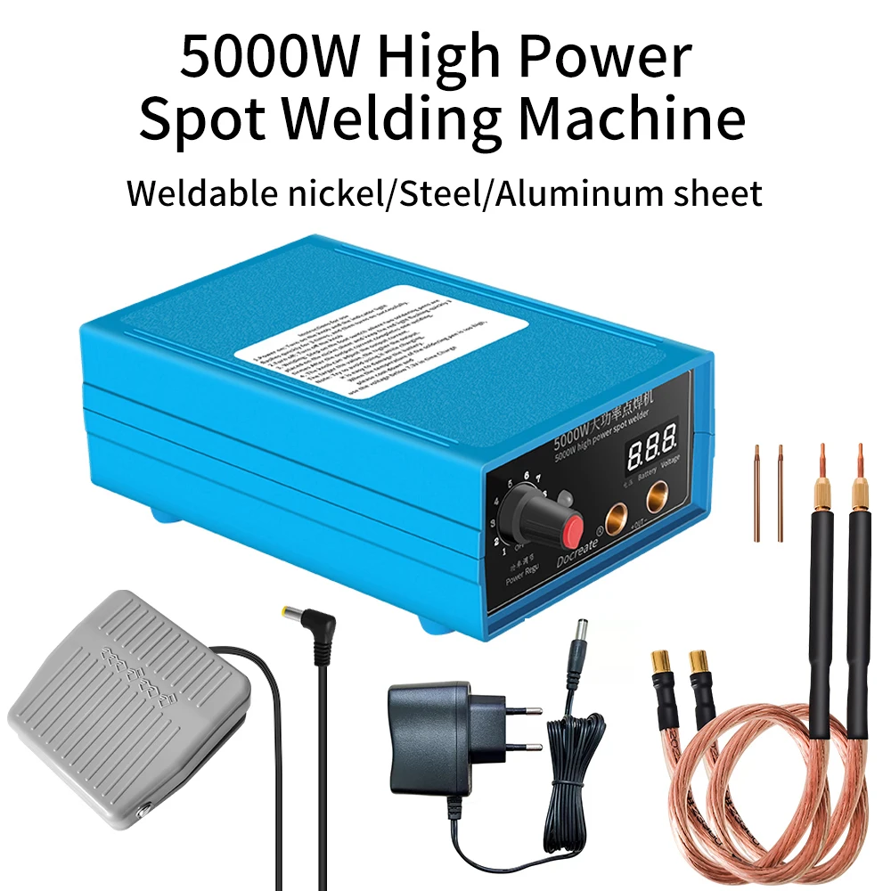 

Ручной аппарат для точечной сварки 5000 Вт, аккумуляторный сварочный аппарат «сделай сам», регулируемый ток, автоматическая сварка для батареи 18650