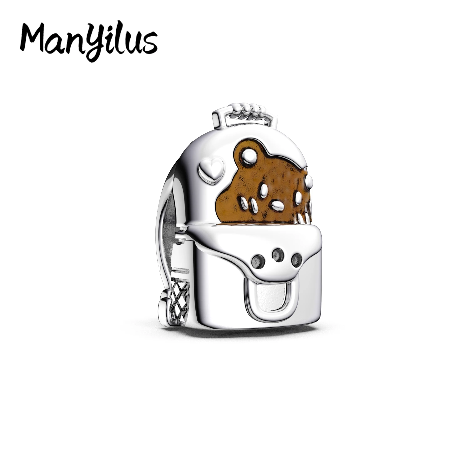 

Manyilus 2025 Hot Sale Bear Backpack Charms S925 Sterling Silver Pendant Beads For Original Bracelet Charm Silver 925 Beads Gift