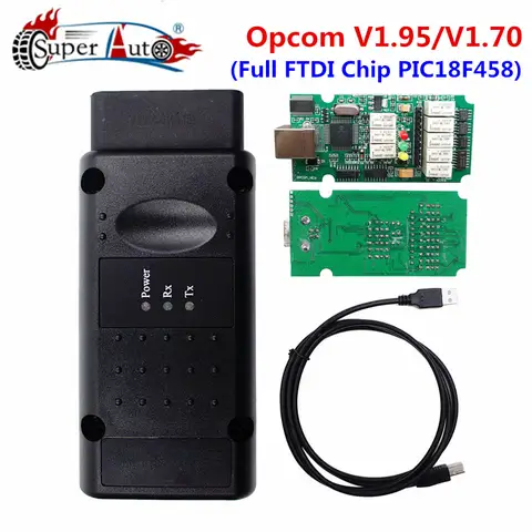 2025 Opcom V1.70 V1.95 V1.99 OP-COM For Opel Diagnostic Tool OP COM with real pic18f458 FTDI FT232RQ OBD2 CAN-BUS Code Readerr
