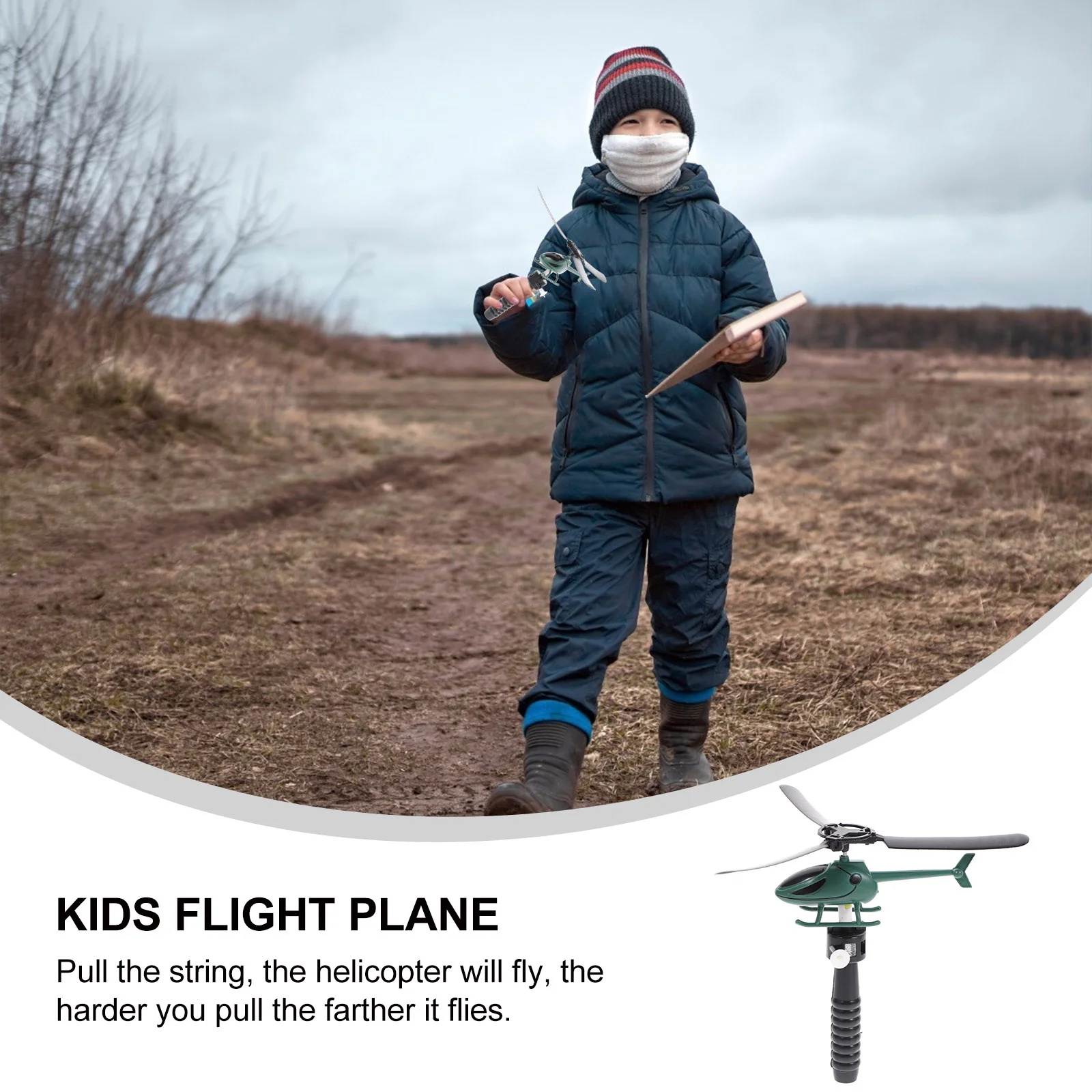 Hélicoptère à cordes côtelées pour enfants, jouet Copter créatif et drôle, jouet cadeau pour enfants, document aléatoire