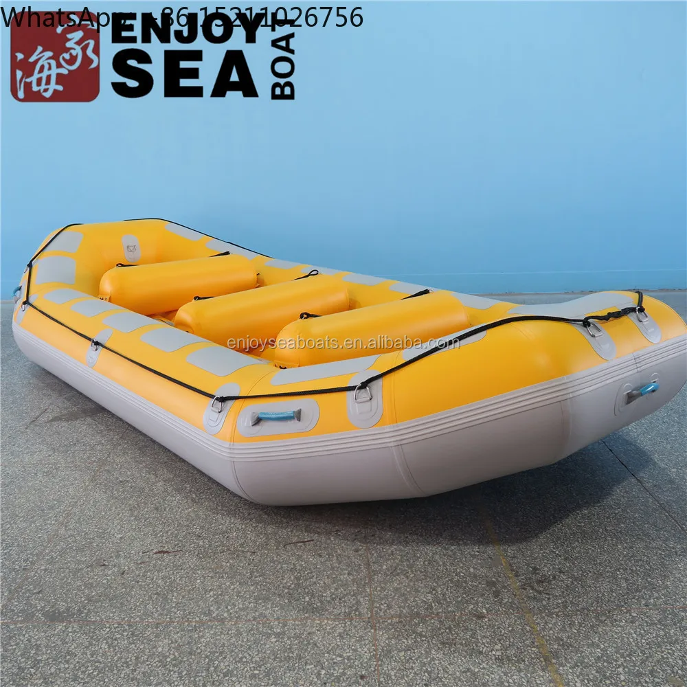 Large 10 person yellow rafting boats inflatable boats china /durable self bailing whitewater rafting  boat for drifting