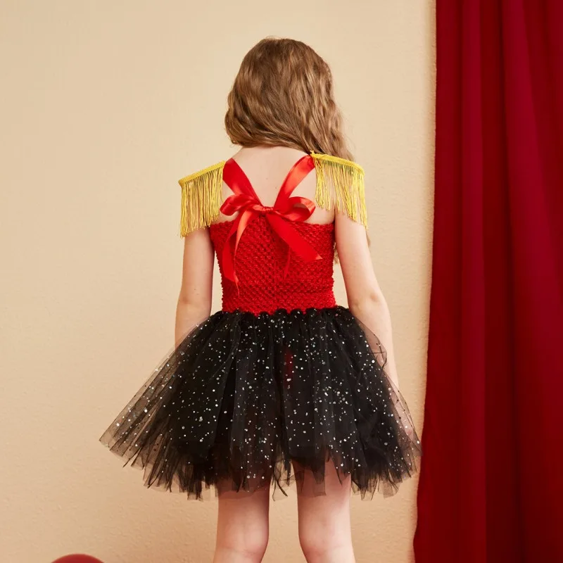 

Classic British Style Dress Set Military Skirt Tassel Strap Tulle Cosplay Holiday Birthday Party Stage Trendy Festival Costume