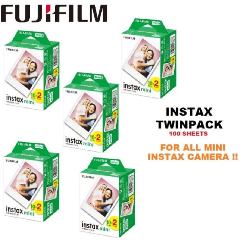 Fujifilm Instax Mini Film White Edge 10 - 200 Sheets of Film Photo Paper For FUJI Instant Photo Camera Mini 12 Mini 11 9 8 7s 70