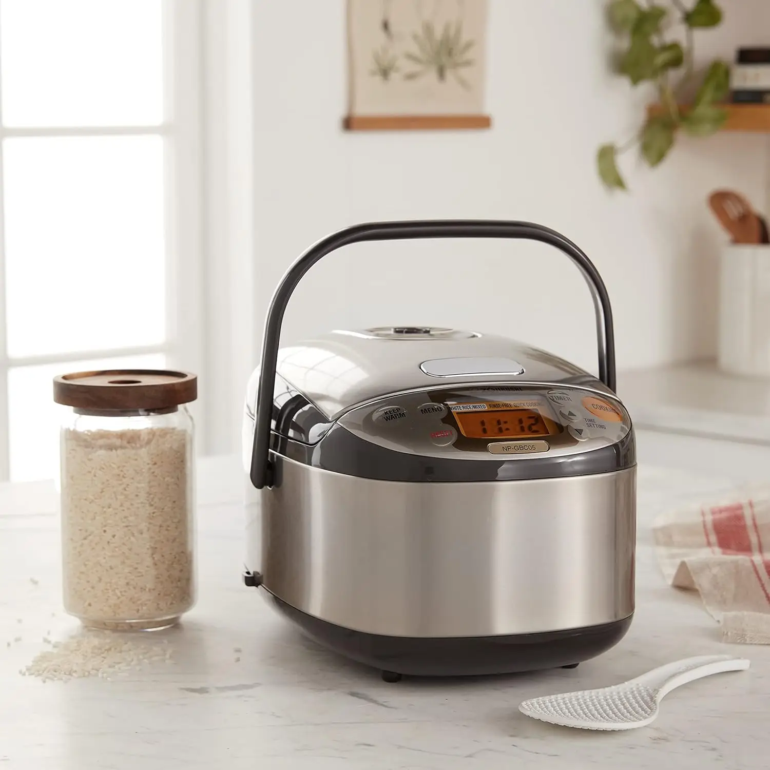 Zojirushi NP-GBC05XT Induction Heating System Rice Cooker and Warmer, 0.54 L, Stainless Dark Brown