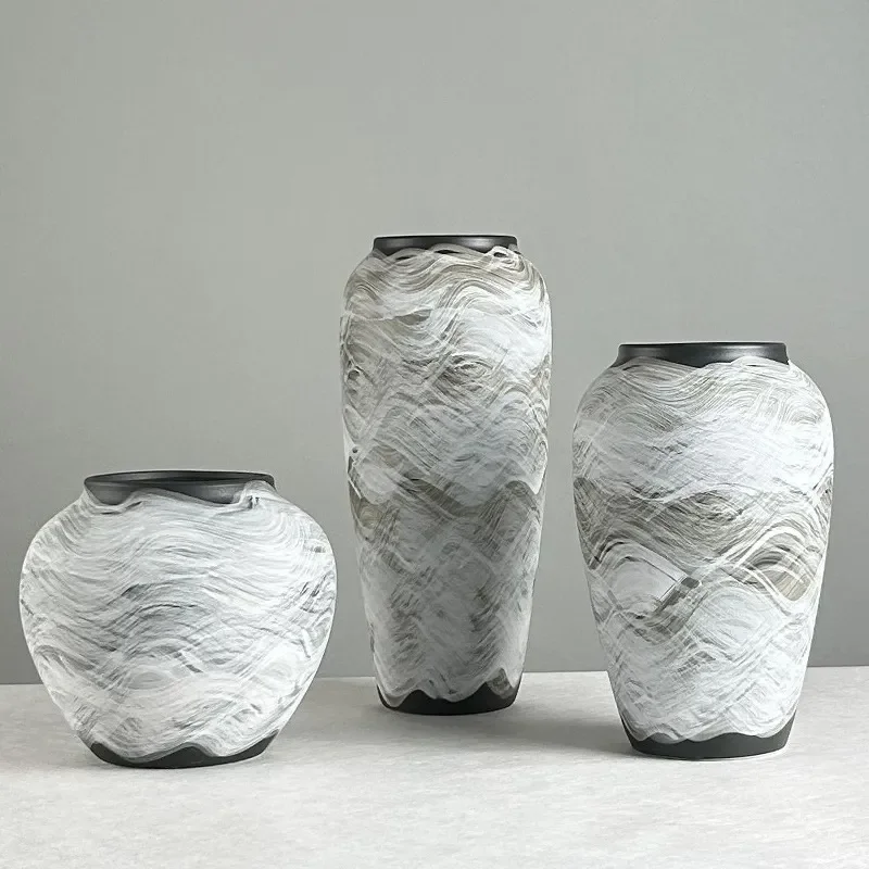 for New Chinese Style Ceramic Vase Zen Flower Arrangement Song Yun Home Furnishing Porch Desktop High End B B Hotel