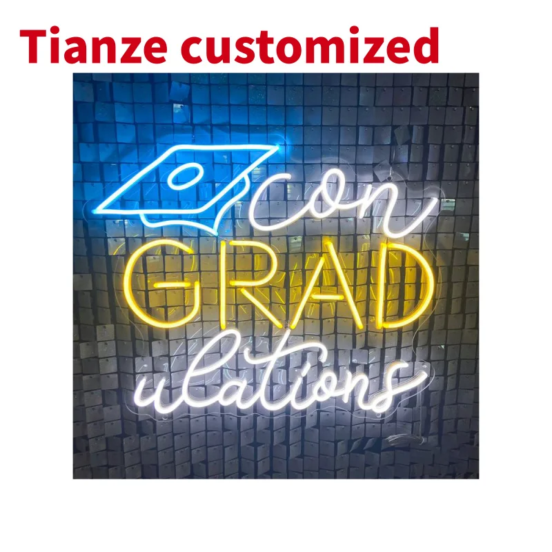 

(customized)Winbo Dropshipping congrats grad neon sign Graduation Custom Led Neon Signs Wall Decor Personalized