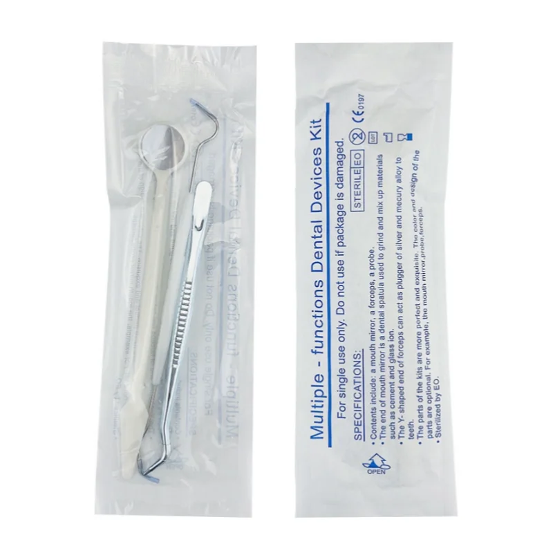 3Pcs/Set Disposable Dental Instruments Examination Kit Cleaning Tartar Removal Oral Mirror Probe Tweezers Dental Consumables Too