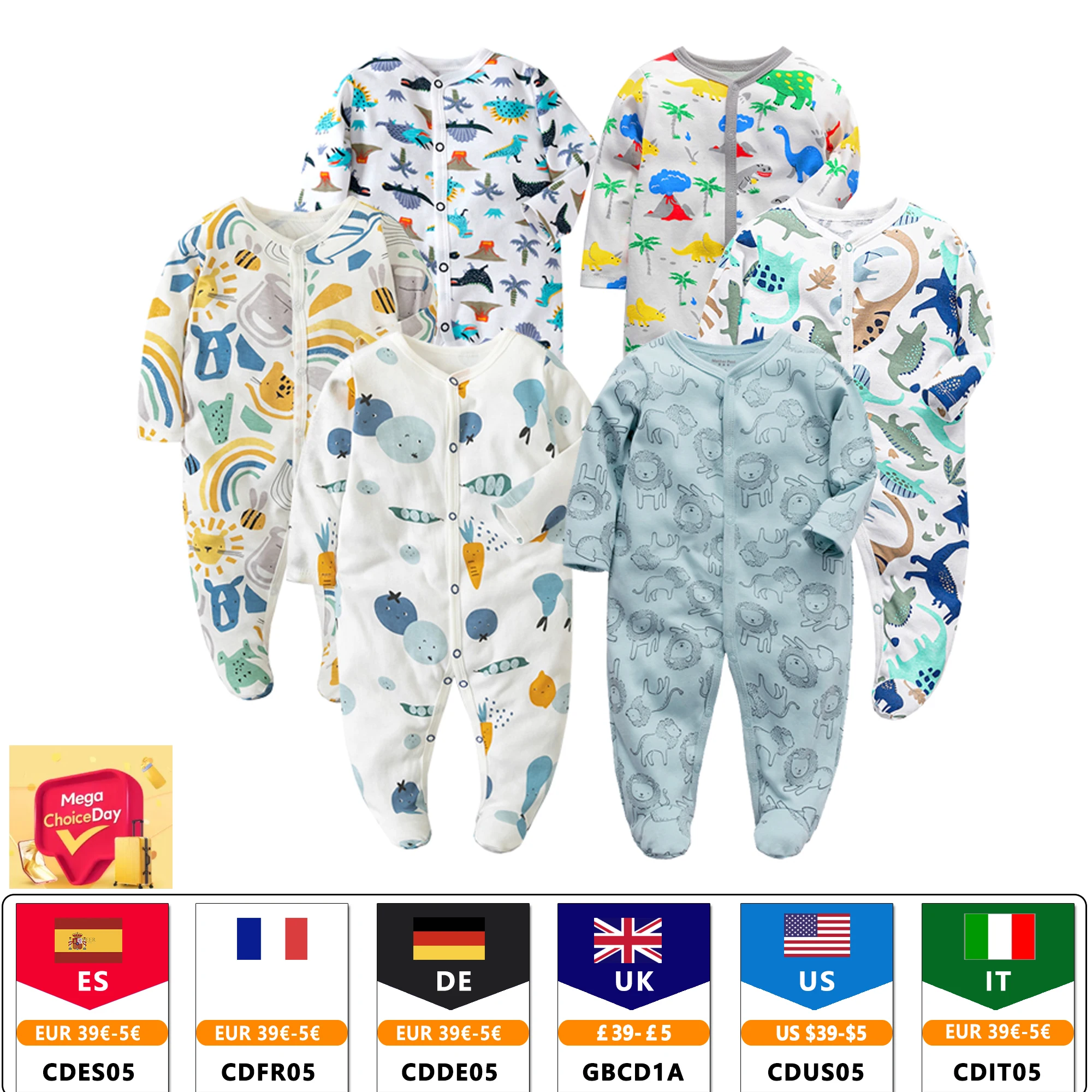 Autumn Newborn Footed Pajamas Girl and Boy Romper Long Sleeve Jumpsuit Cotton 0-12 Months Baby Clothes Romper Outfits Baby Rompe