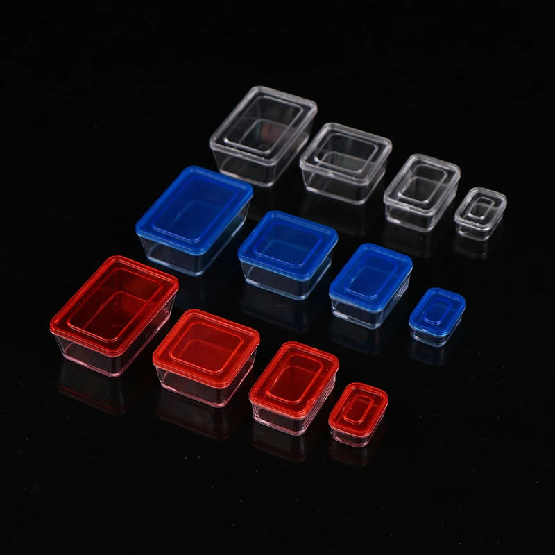 4pcs 1/12 Dollhouse Mini Fresh Keeping Box Lunch Box Model Kitchen Tableware