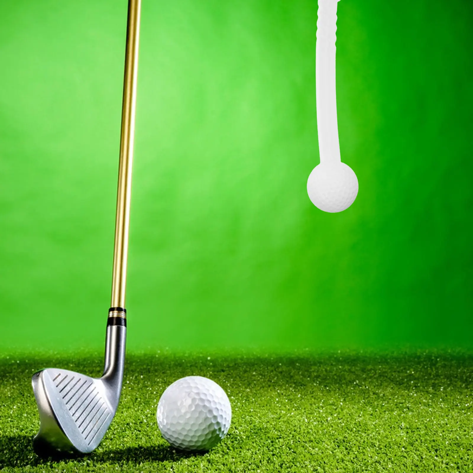 Portable Compact Golf Swing Trainer Aid Practice Attached Stick Indoor Outdoor Release Control