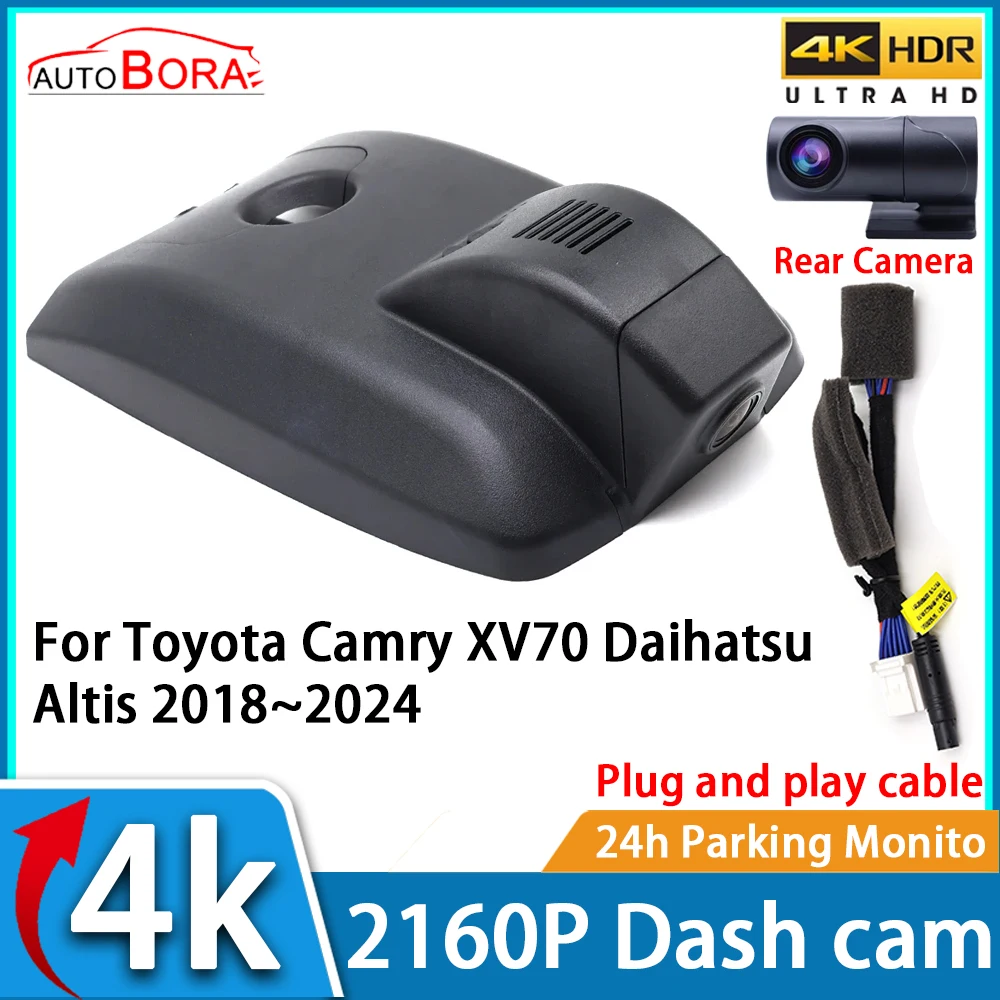 

ZhuCamX Car Video Recorder Night Vision UHD 4K 2160P DVR Dash Cam for Toyota Camry XV70 Daihatsu Altis 2018~2024