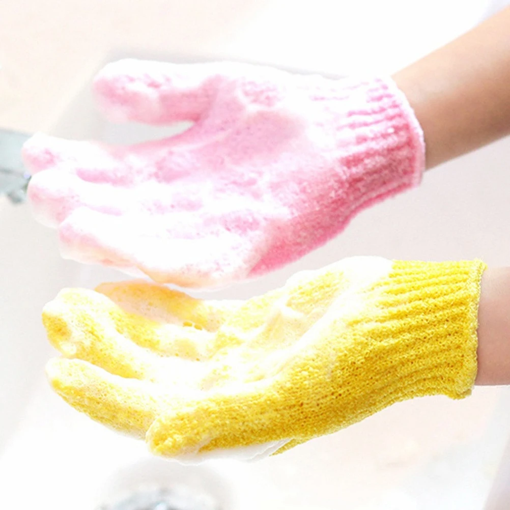 

Pair Exfoliating Bath Gloves Acrylic Fibers Random Color One Size for Body Shower Dead Skin Removal Scrubbing Gloves
