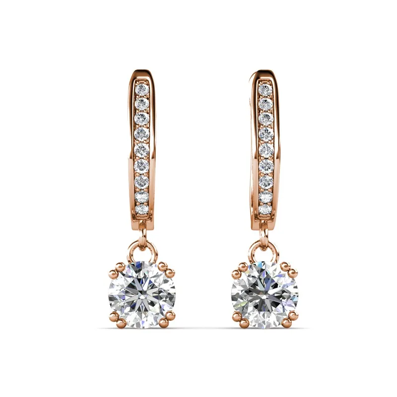 

Daisini 925 Sterling Silver Fashion Drop Earrings with Swarovski Crystal 18K White Gold Plated for Women Stylish Jewelry Gift