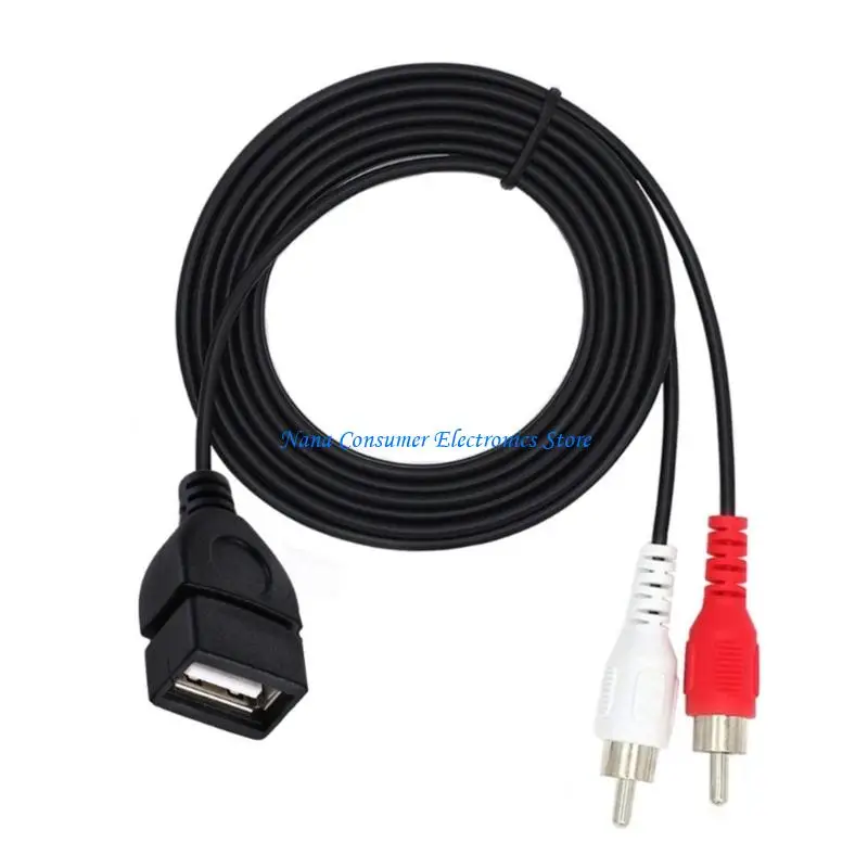 G7NE USB2.0 Female to 2RCA Sound Cable USB2.0 to 2RCA Male Splitter Adapter Cord for Phone Tablet Home Theaters HDTV