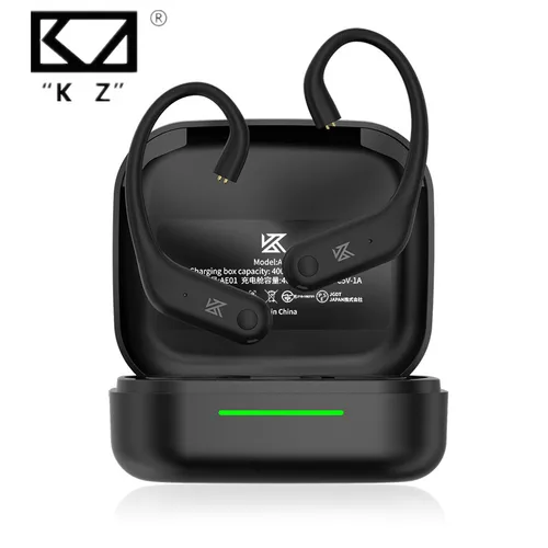 Cable de actualización inalámbrico KZ AE01, gancho para la oreja inalámbrico HIFI compatible con Bluetooth, conector PIN C con estuche de carga