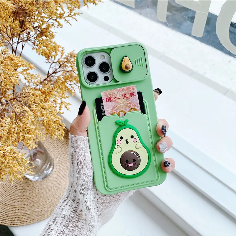 Luxury Liquid Silicone Cartoon Animals Phone Case for iphone 16 15 14 13 12 11 Pro Max 78 Plus X Xs card Holder wallet soft Case