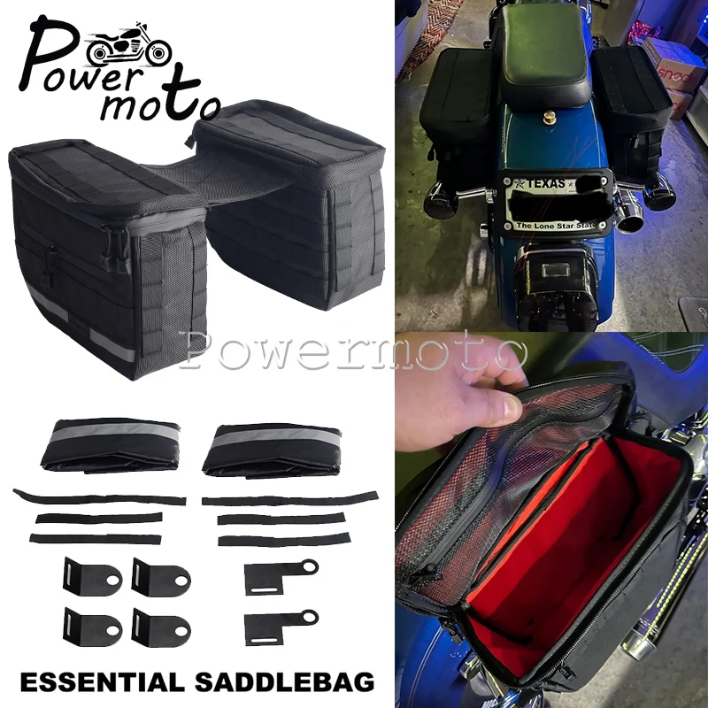 

Motorcycle Essential Saddlebags Saddle Bags Luggage Bags Travel Knight Rider Storage Bag For Harley Softail Dyna Glide Sportster