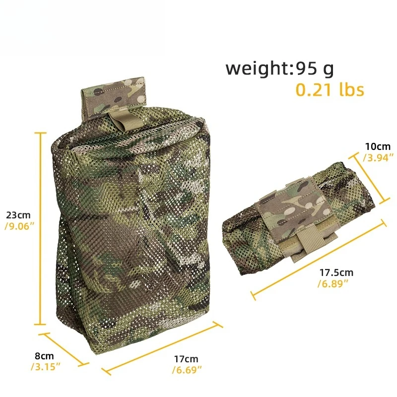 Tactical Molle Foldable Recycling Bag Recycling Kit, Suitable for Molle Waist Belt Vest Backpack 35131