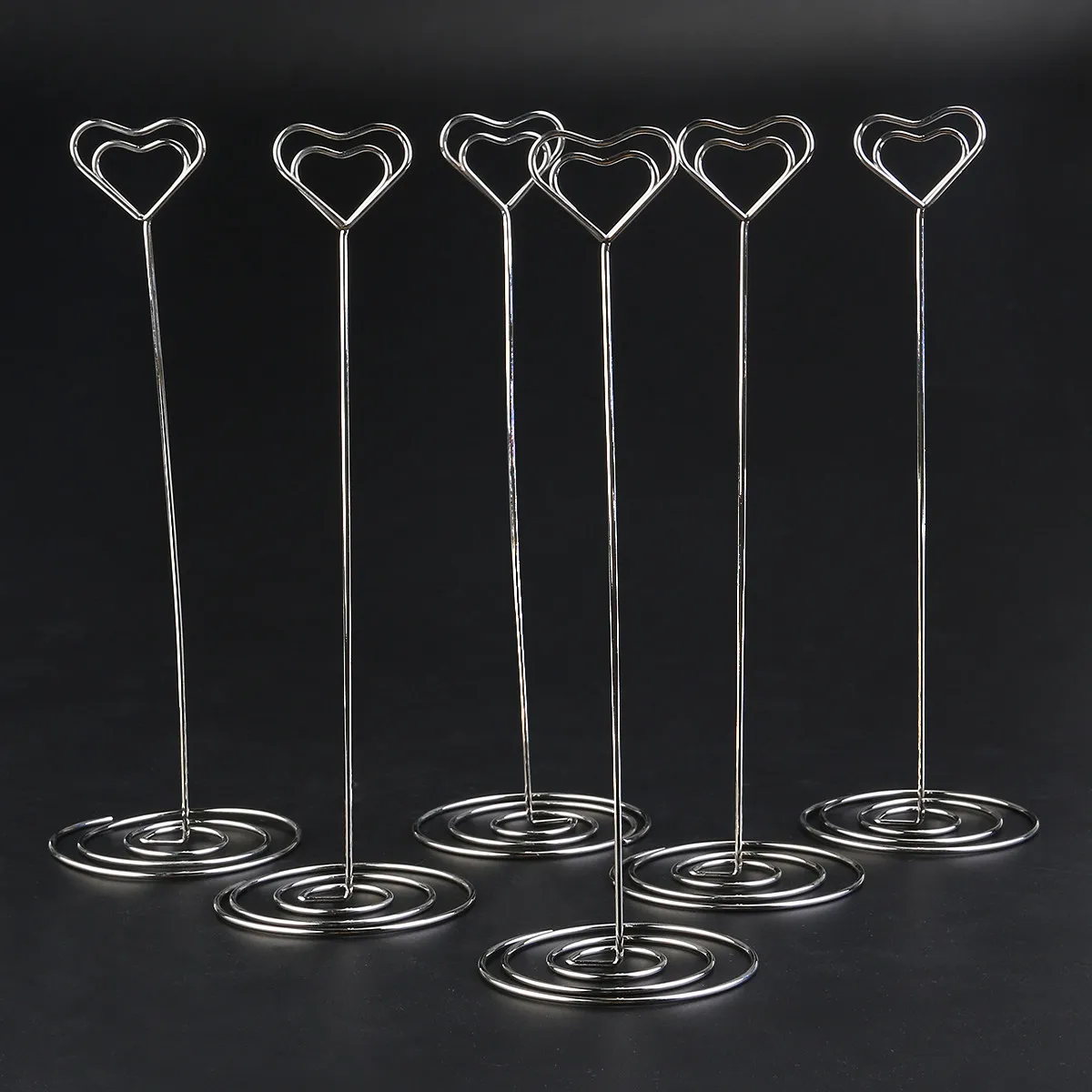 12Pcs Heart Pattern Table Number Holders Iron Name Clip Photo Memo Note Stand Wedding Party Decor Table Number Holders