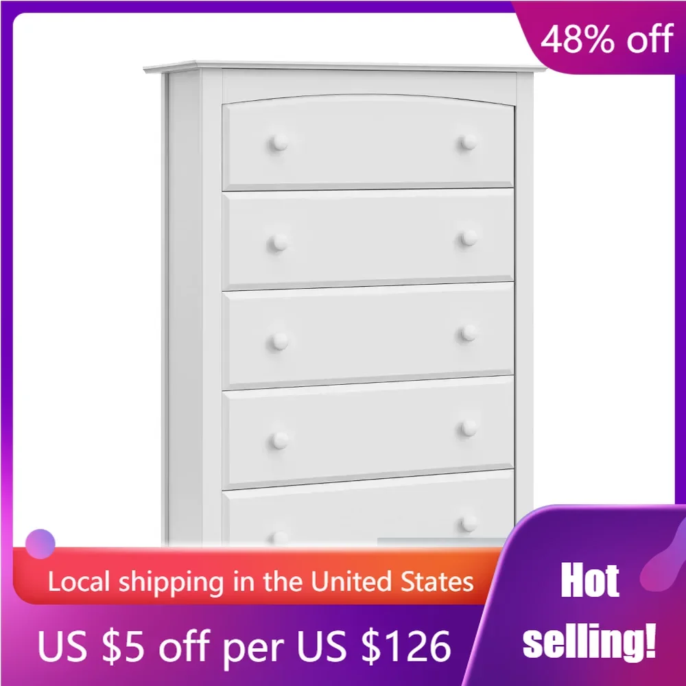 

Chest of Drawers With 5 Drawers Room Furniture for Bedroom Hairstyle 5 Drawer Dresser (White) Freight free