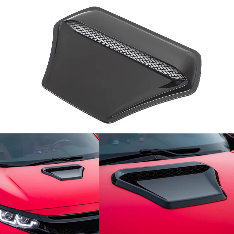 Universal Car Hood Vent Trim Car Hood Simulation Decorative AirOutlet Bonnet Vent Hood Air Intake Louvers Trim Cover