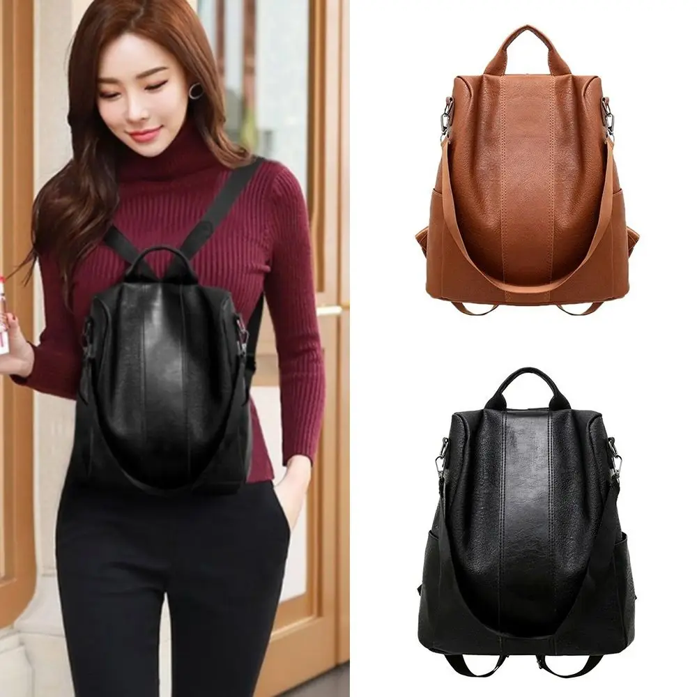 Ladies Rucksack Anti-theft Bag Womens Leather School Bag Backpack Handbag