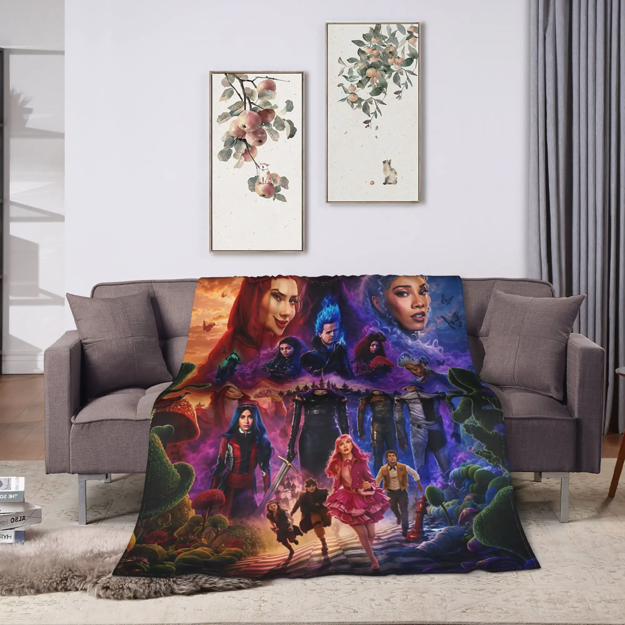 D-Descendantss 4 The Rise Of Red Blanket  Warm Soft Novelty Plush Throw Blanket For Child Bedroom Flannel Bedspread Bed Cover