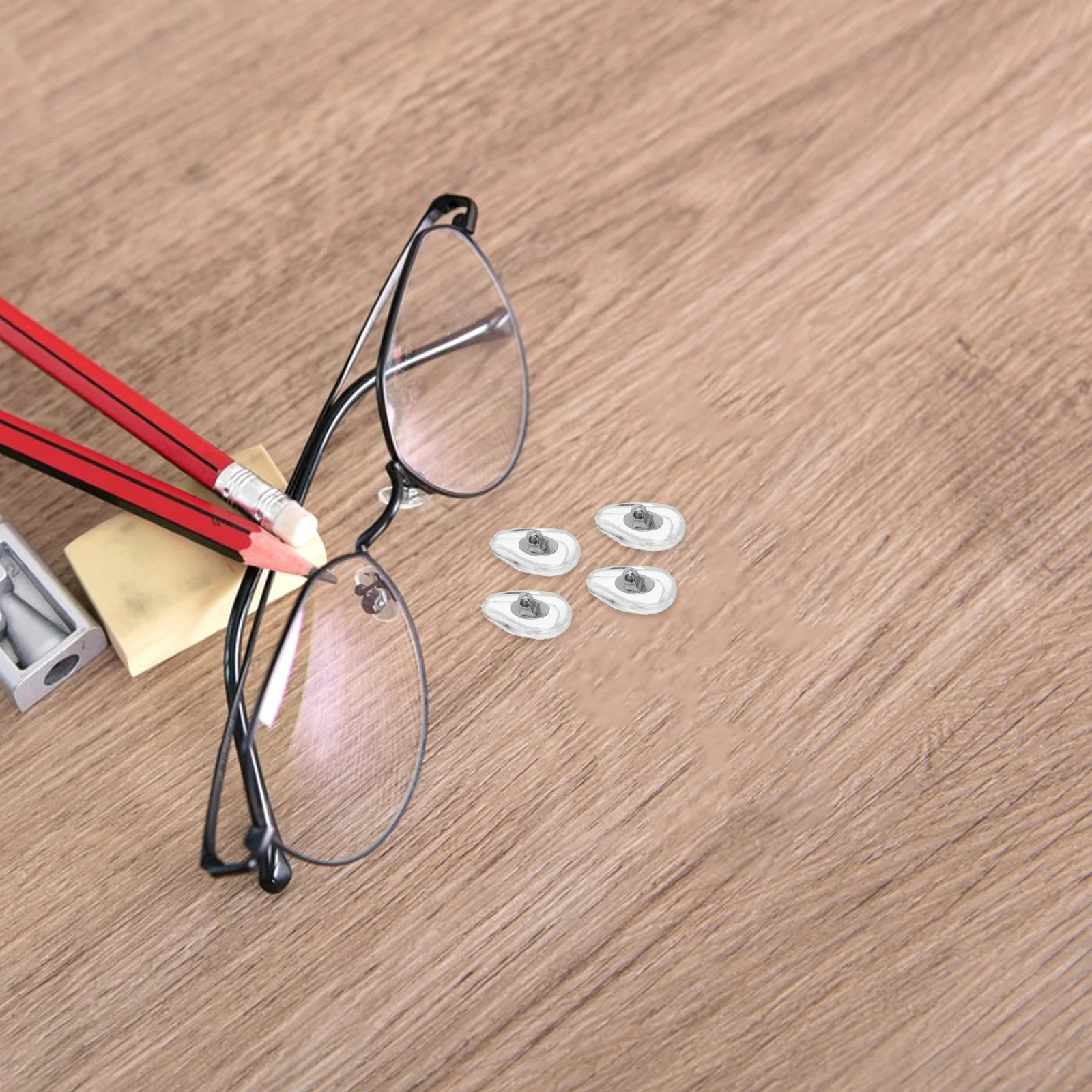 

6 Pairs Metal Core Soft Silicone Nose Pads Anti-Slip for Eyeglasses Replacement Comfortable Silver