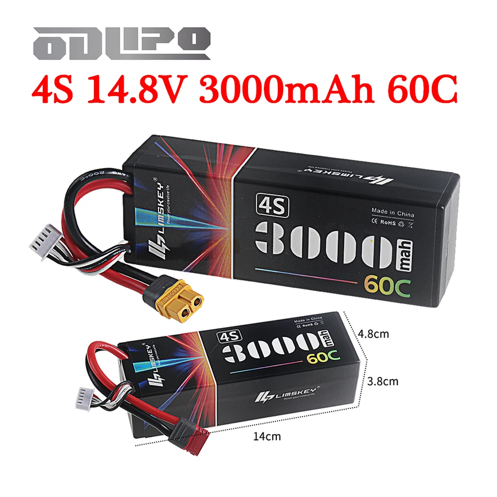 

Lipo 4S 14,8 В Аккумулятор 3000 мАч 60C Racing Series Жесткий чехол с вилкой T Deans для радиоуправляемого автомобиля Лодка Багги Автомобиль Грузовик Автомобиль Игрушки Запчасти